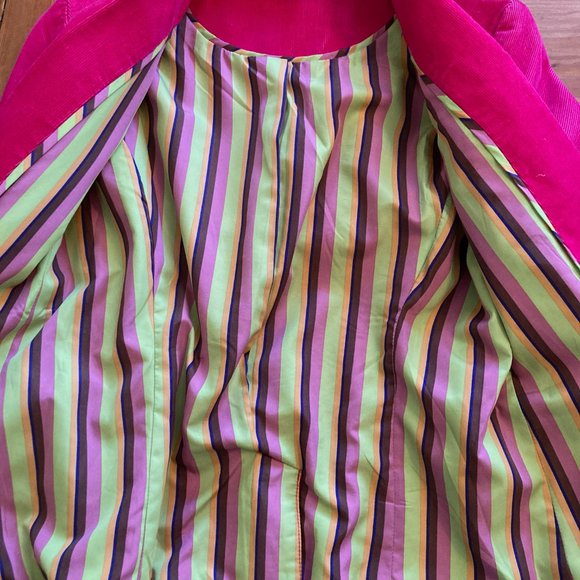 Hot Pink Neon Corduroy Jacket Blazer - Picture 3 of 6